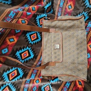 Dooney & Bourke Beige and Brown Logo Tote